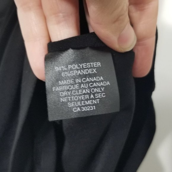 Joeffer Caoc Stunning Classic Black Gathered Midi Dress V-Neck Size Small - Picture 6 of 10